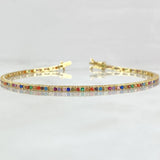 Pulso Tennis 4.25gr / 18cm / 1.9mm Circones Multicolor Oro Amarillo +4 18K ©