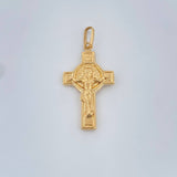 Dije Cruz Cristo San Benito 1.85gr / 4cm / Oro Amarillo 18K &