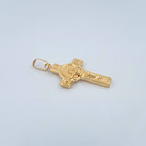 Dije Cruz Cristo San Benito 1.85gr / 4cm / Oro Amarillo 18K &