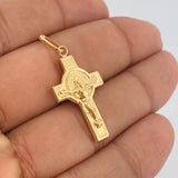 Dije Cruz Cristo San Benito 1.85gr / 4cm / Oro Amarillo 18K &