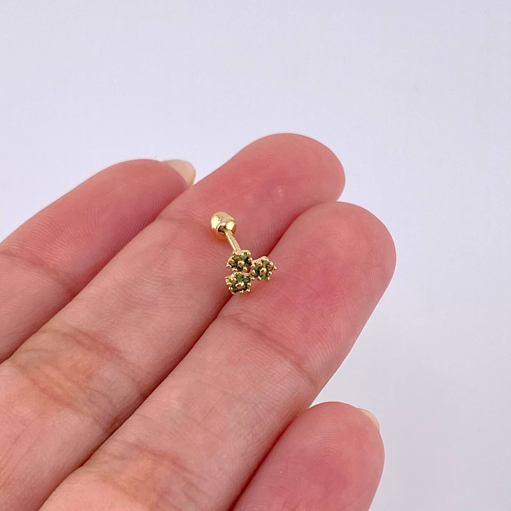 Piercing Trio De Estrellas 0.4 g / 1 cm Oro Amarillo 18K