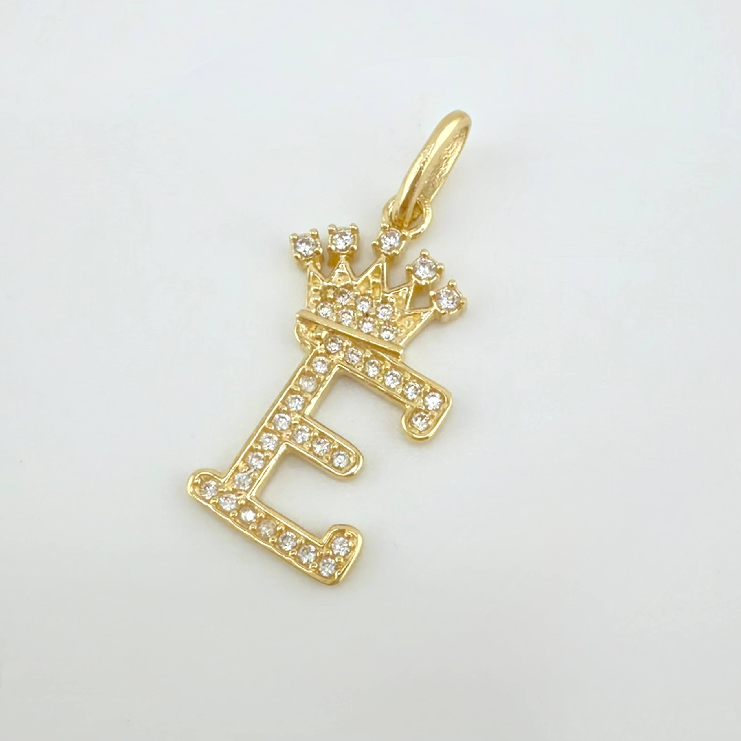 Dije Corona Letra E 1.8 g / 2.6 cm Oro Amarillo 18K