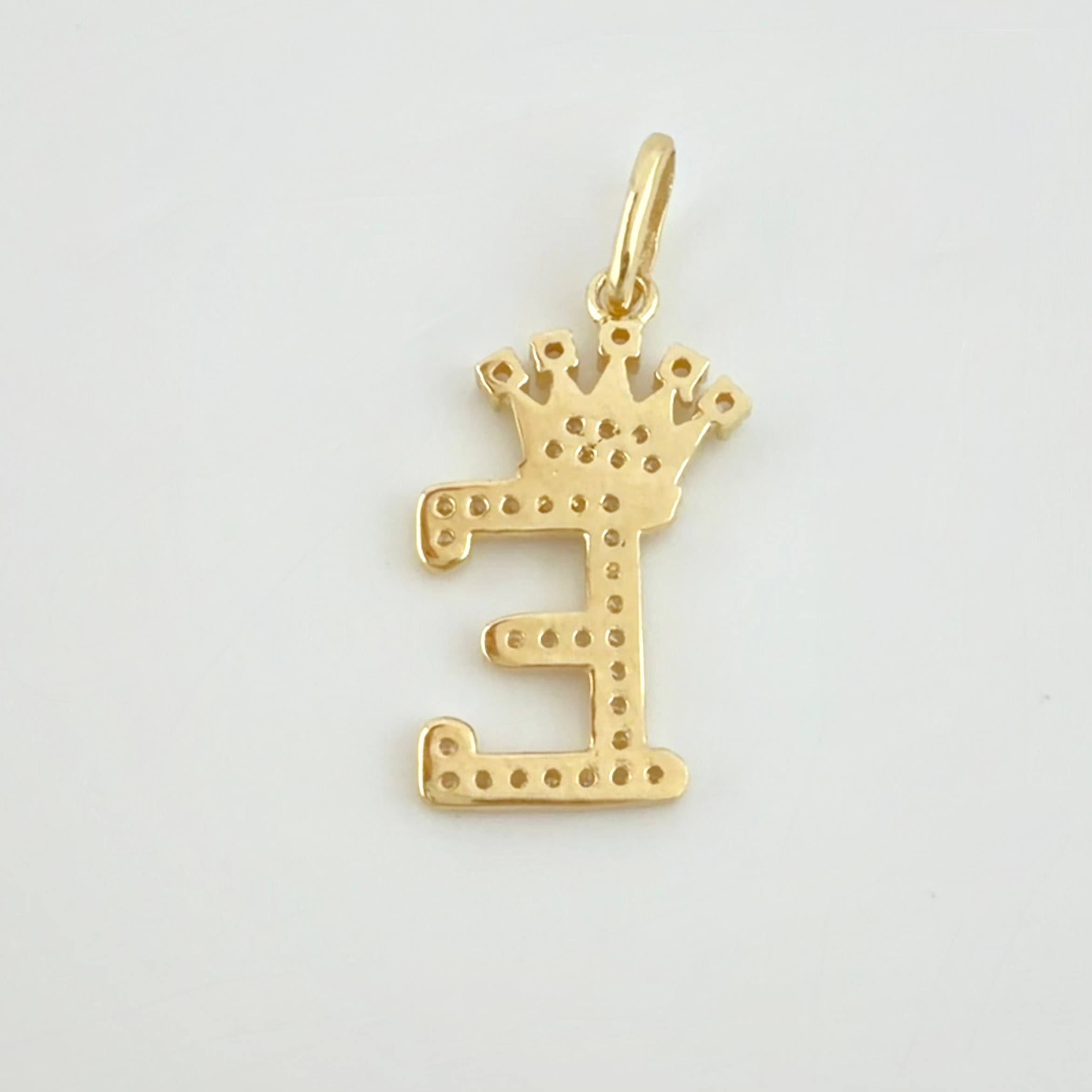Dije Corona Letra E 1.8 g / 2.6 cm Oro Amarillo 18K