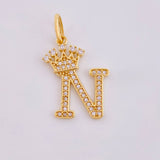 Dije Corona Letra N 2.15 g / 2.6 cm Oro Amarillo 18K