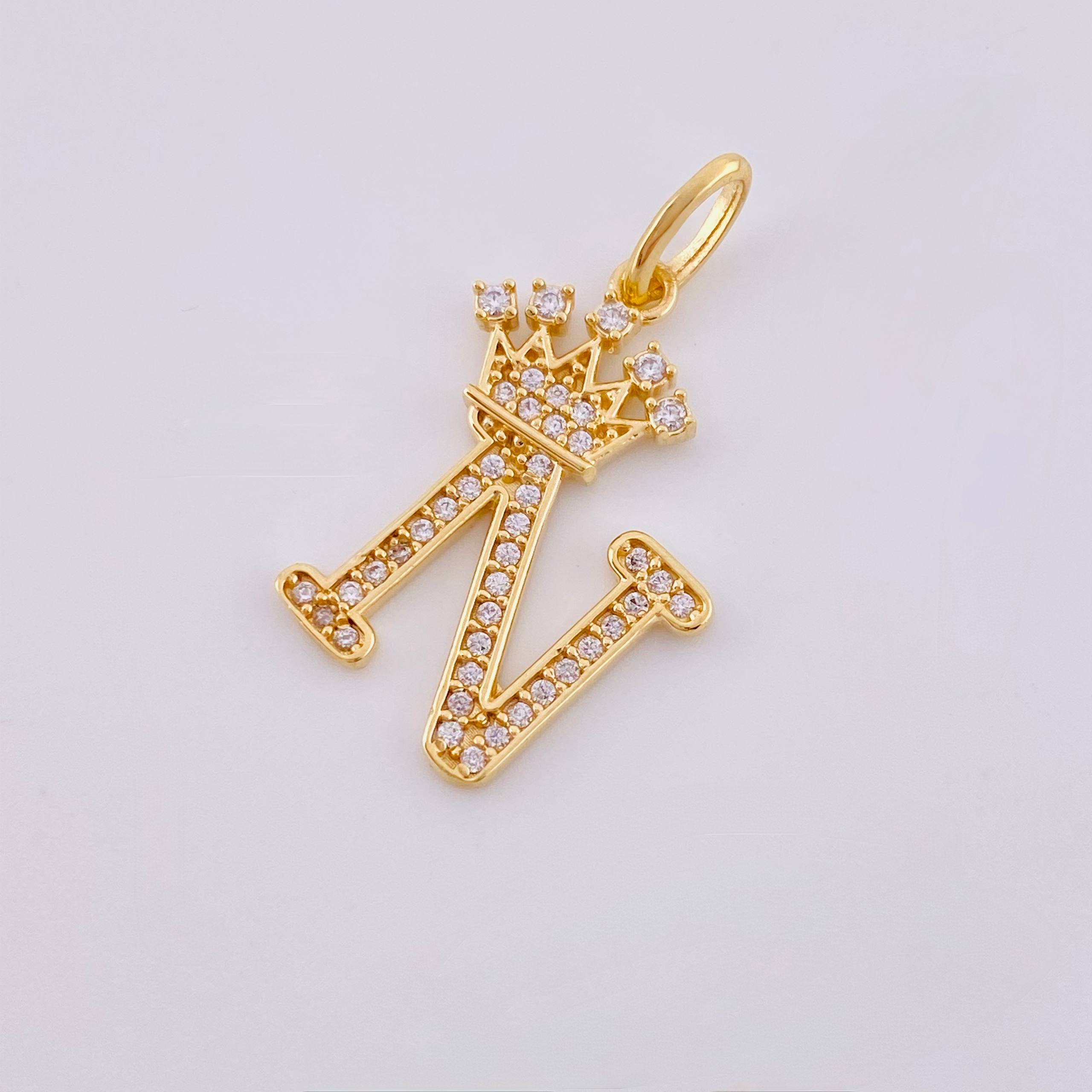 Dije Corona Letra N 2.15 g / 2.6 cm Oro Amarillo 18K