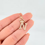 Dije Corona Letra N 2.05gr / 2.5cm / Oro Amarillo 18K