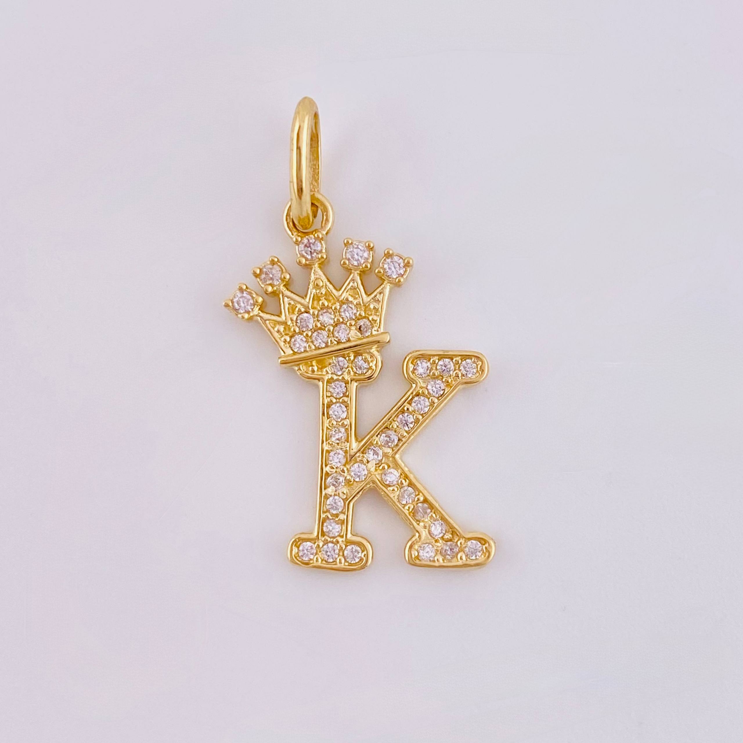 Dije Corona Letra K 1.95 g / 2.6 cm Oro Amarillo 18K