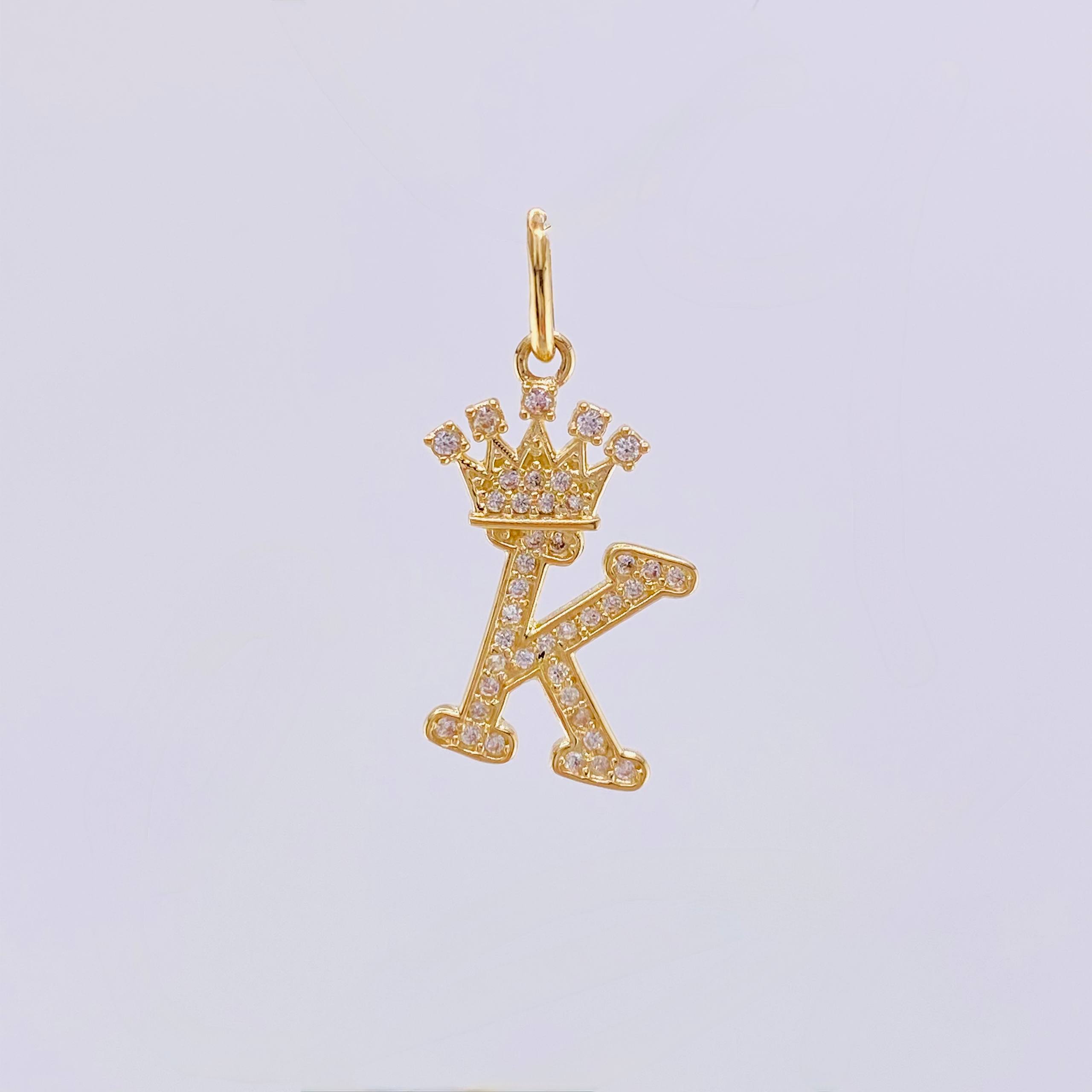 Dije Corona Letra K 1.9gr / 2.6cm / Oro Amarillo 18K
