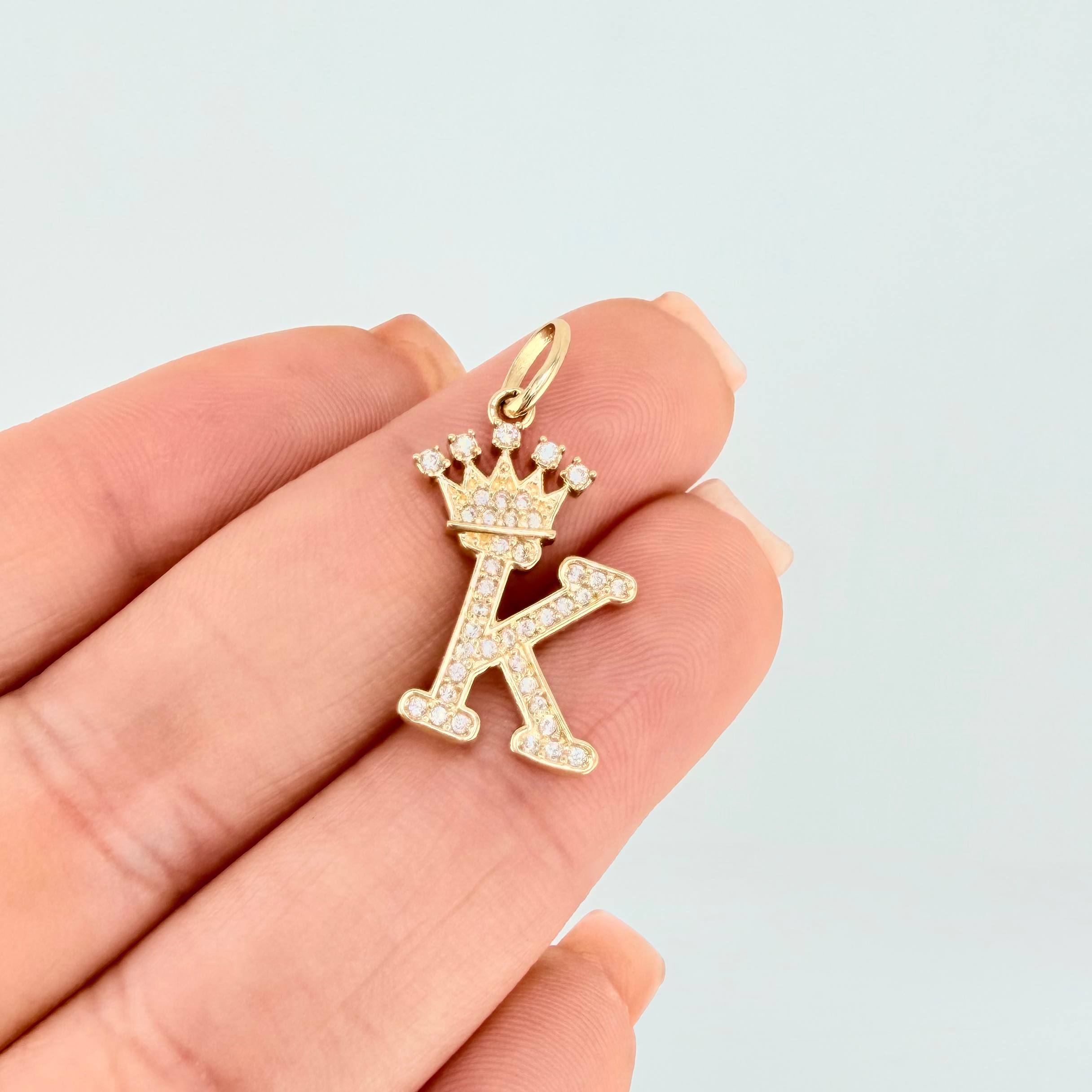 Dije Corona Letra K 1.9gr / 2.6cm / Oro Amarillo 18K
