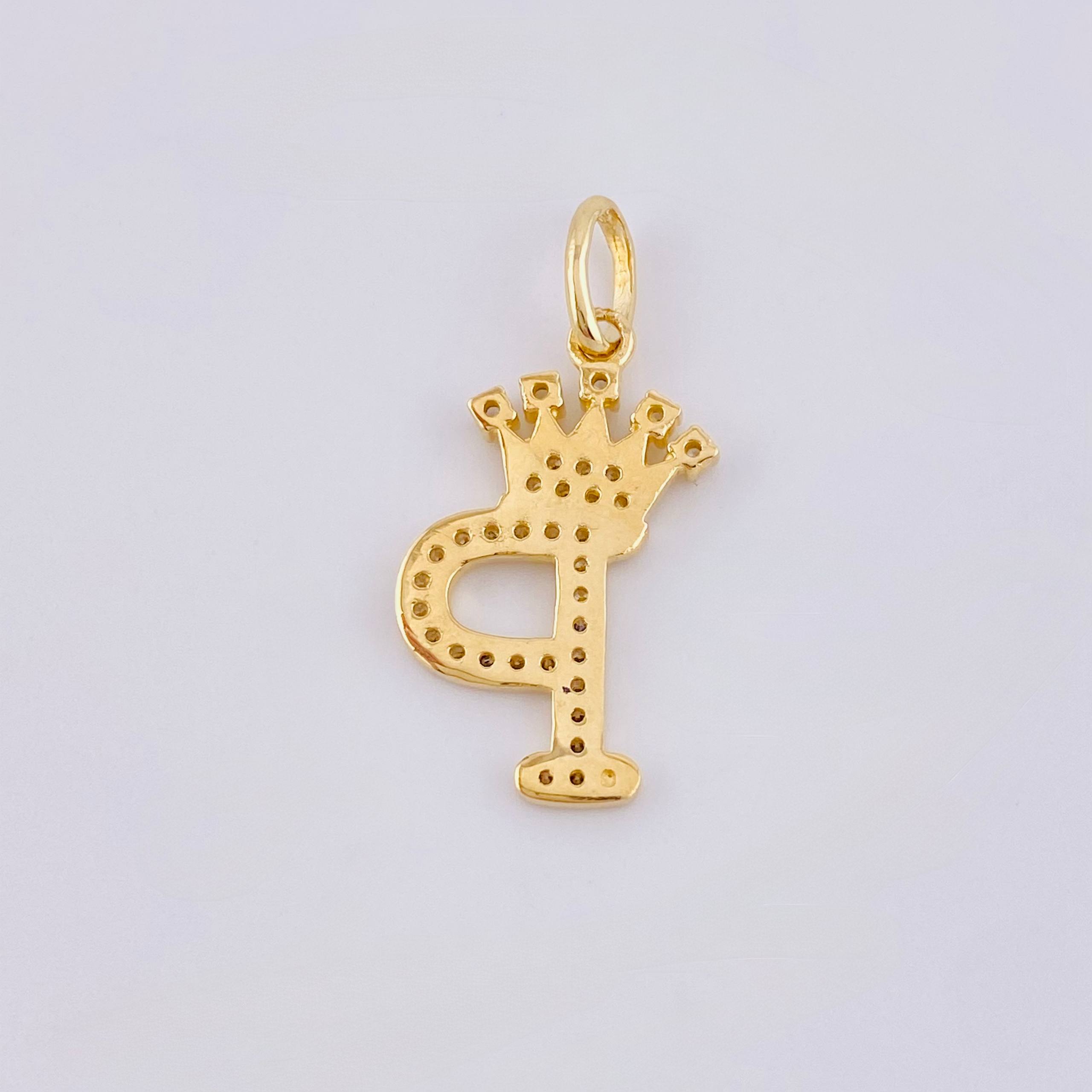 Dije Corona Letra P 1.8gr / 2.5cm / Oro Amarillo 18K *