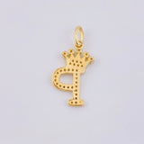 Dije Corona Letra P 1.85gr / 2.7cm / Oro Amarillo 18K