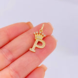 Dije Corona Letra P 1.85gr / 2.7cm / Oro Amarillo 18K