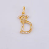 Dije Corona Letra D 1.95gr / 1 in / Oro Amarillo 18K *