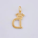 Dije Corona Letra D 1.8g / 2.6cm Oro Amarillo 18K