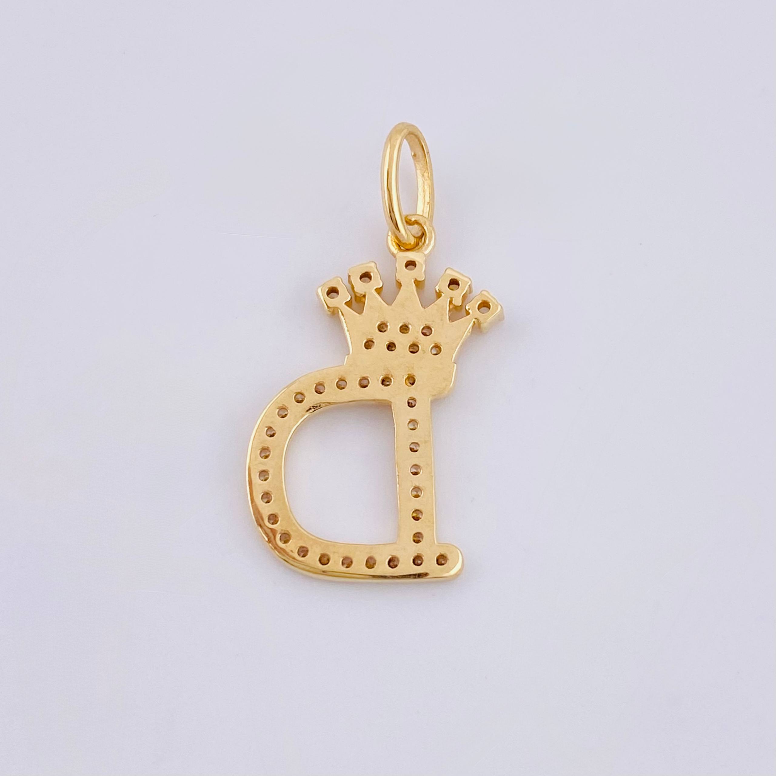 Dije Corona Letra D 1.8g / 2.6cm Oro Amarillo 18K