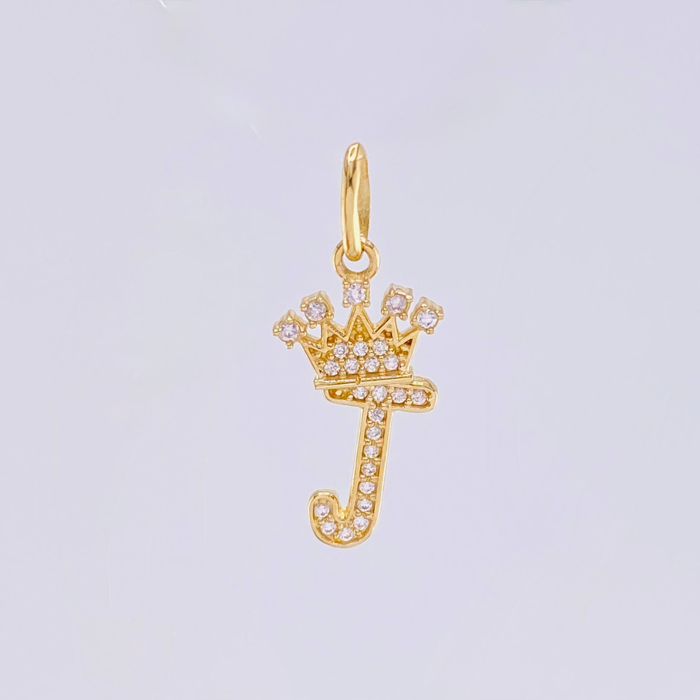 Dije Corona Letra J 1.4gr / 1 in / Oro Amarillo 18K *