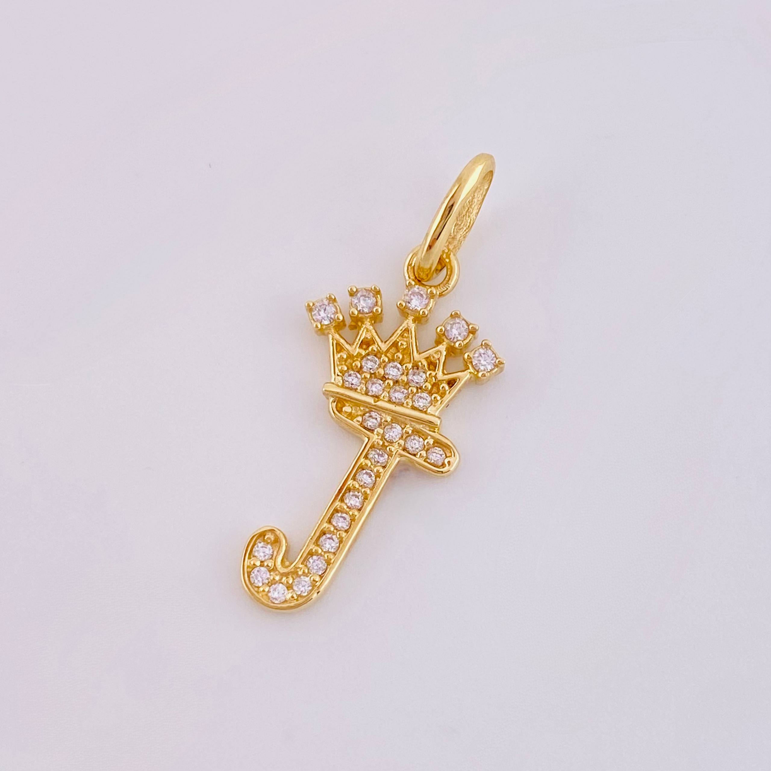 Dije Corona Letra J 1.45gr / 2.7cm / Oro Amarillo 18K