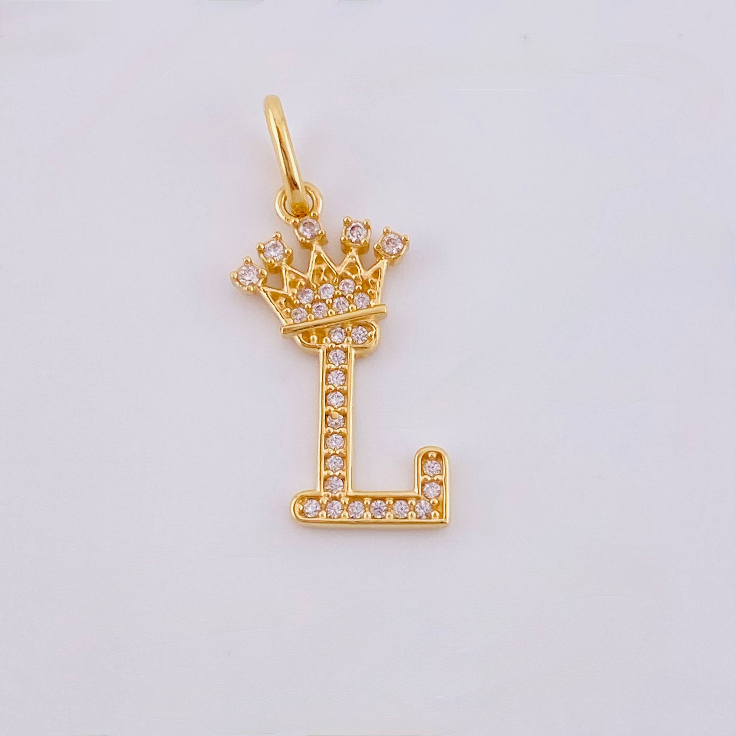 Dije Corona Letra L 1.55 g / 2.6 cm Oro Amarillo 18K