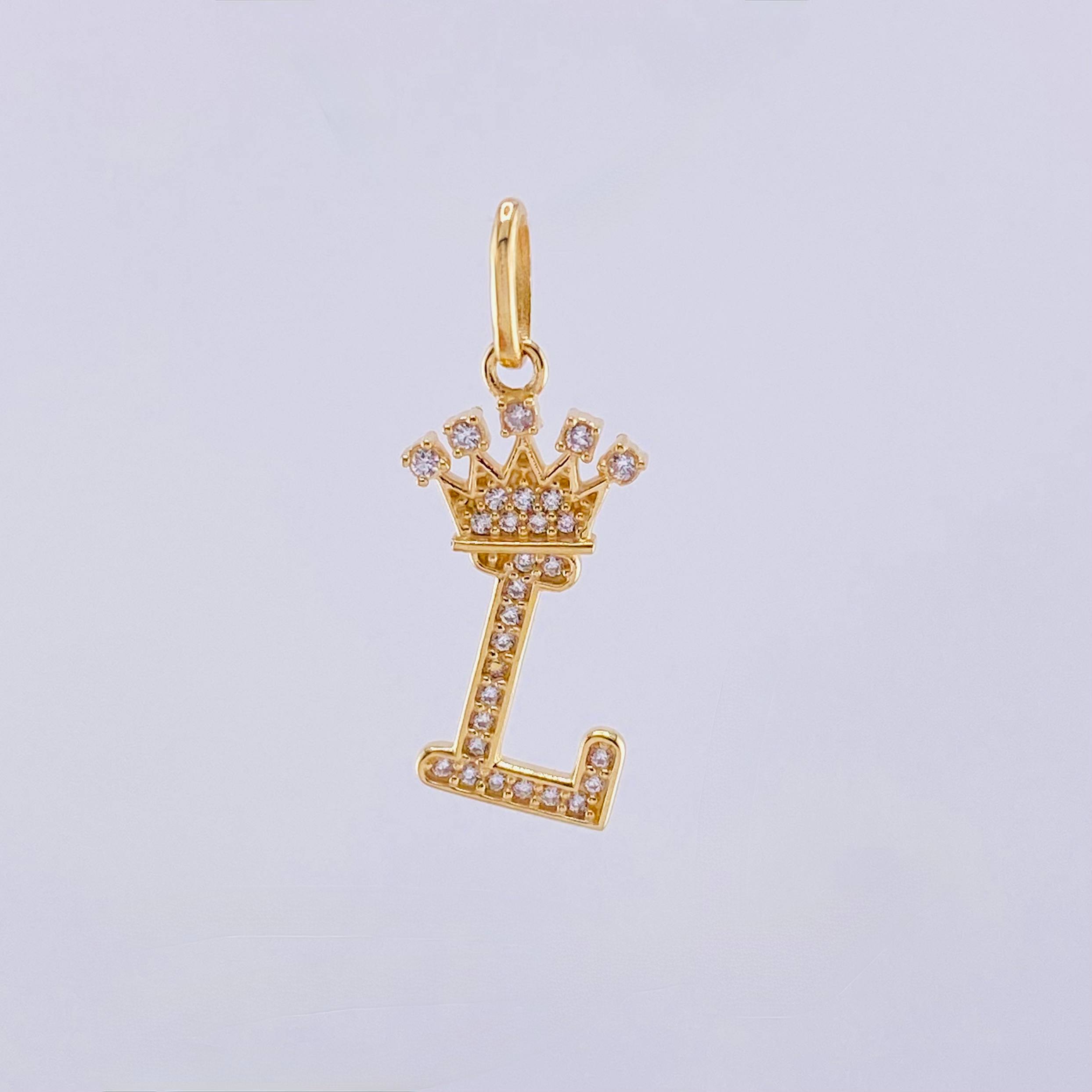 Dije Corona Letra L 1.5g / 2.6cm Oro Amarillo 18K