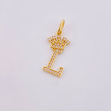 Dije Corona Letra L 1.5gr / 1 in / Oro Amarillo 18K *