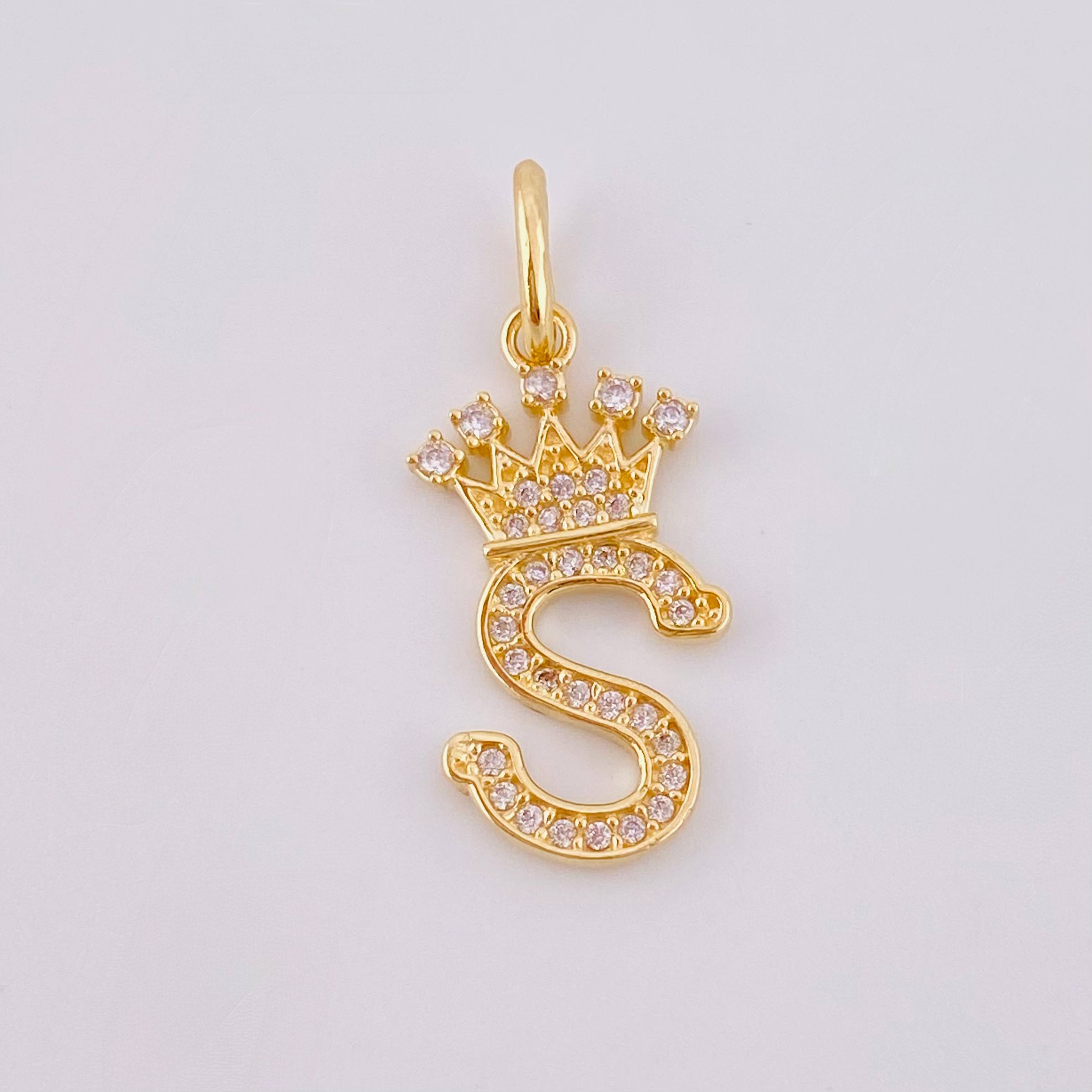 Dije Corona Letra S 1.7g / 2.6cm Oro Amarillo 18K