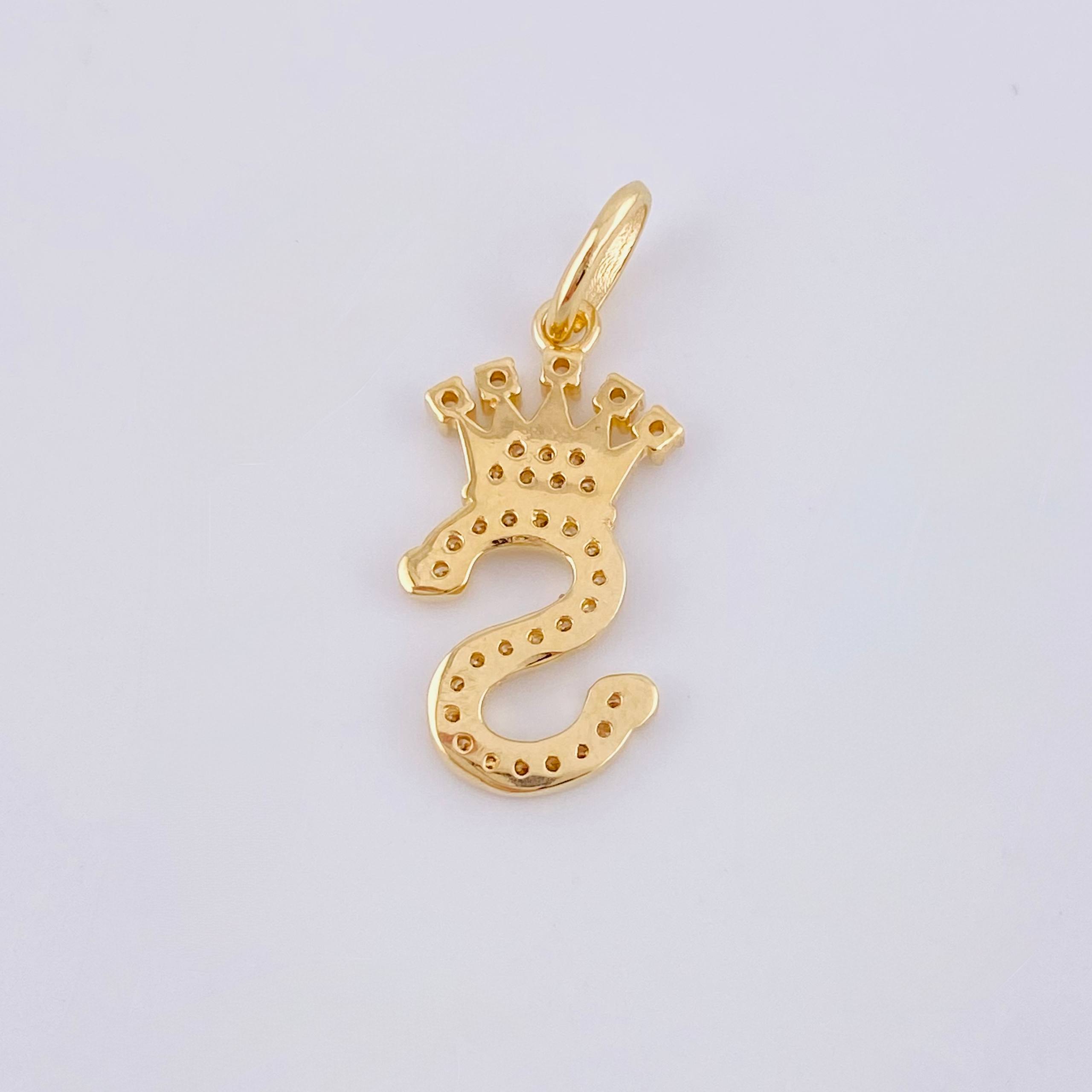 Dije Corona Letra S 1.6g / 2.6cm Oro Amarillo 18K