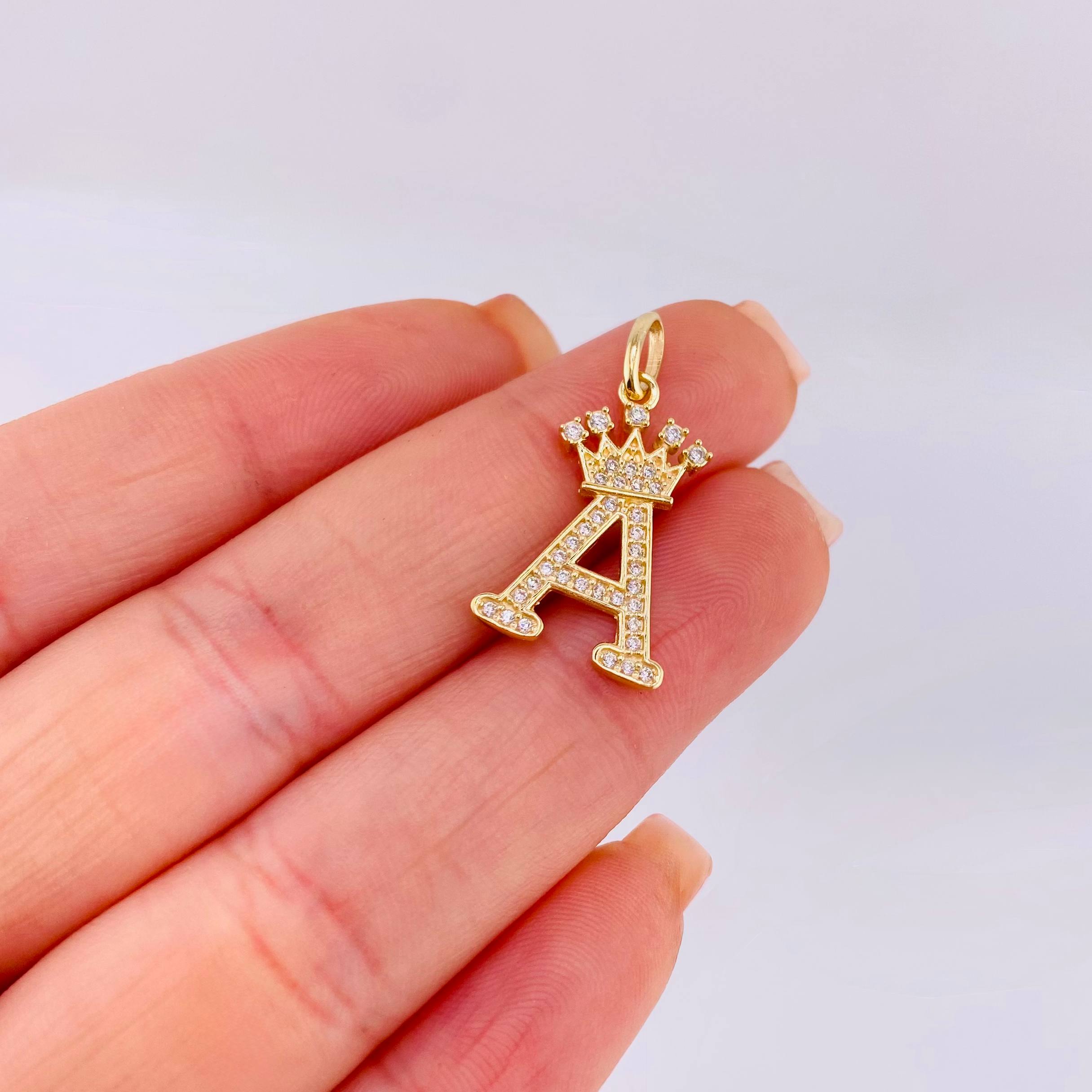 Dije Corona Letra A 1.95gr / 2.5cm / Oro Amarillo 18K *