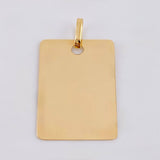 Dije Placa Rectangular 1.6gr / 3cm / 27*20mm Oro Amarillo 18K *