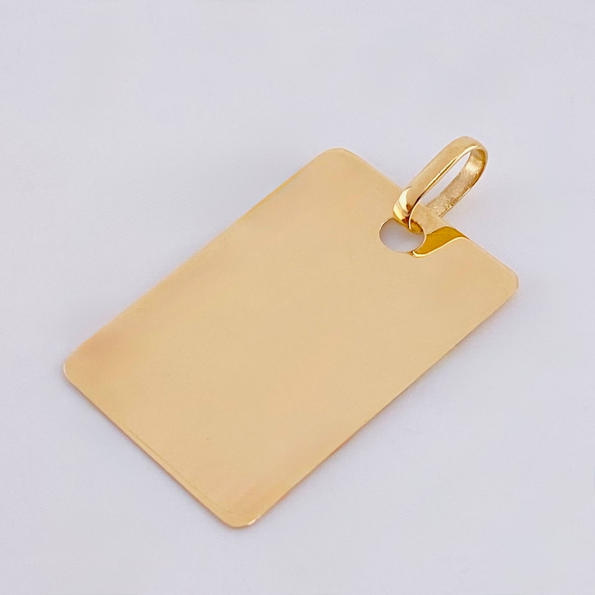 Dije Placa Rectangular 1.6gr / 3cm / 27*20mm Oro Amarillo 18K *