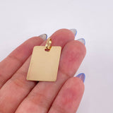 Dije Placa Rectangular 1.6gr / 3cm / 27*20mm Oro Amarillo 18K *