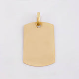 Dije Placa Rectangular Ovalada 1.5gr / 3cm / 26*18mm Oro Amarillo 18K *