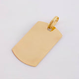 Dije Placa Rectangular Ovalada 1.5gr / 3cm / 26*18mm Oro Amarillo 18K *