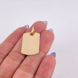 Dije Placa Rectangular Ovalada 1.5gr / 3cm / 26*18mm Oro Amarillo 18K *