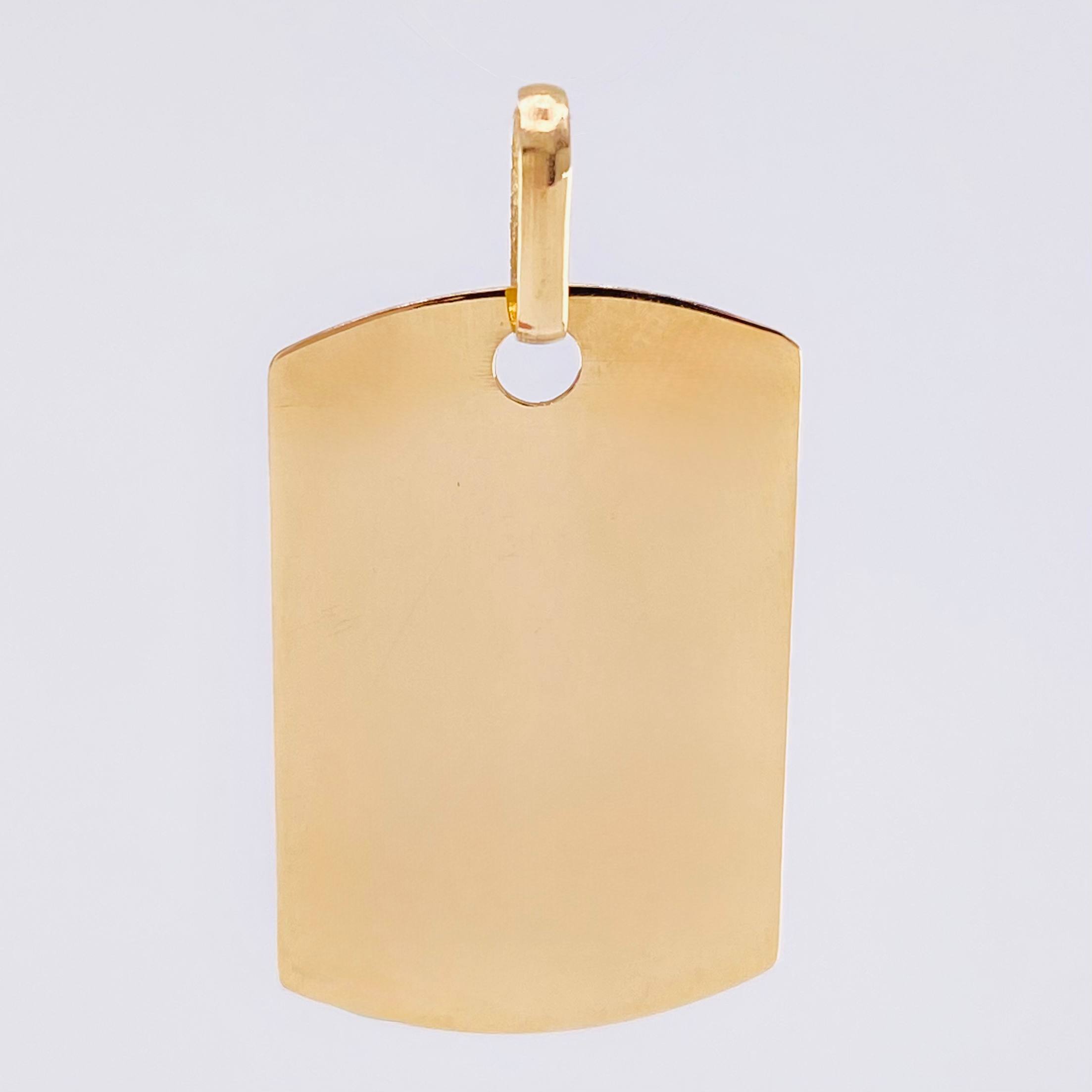 Dije Placa Rectangular Ovalada 1.5gr / 3cm / 26*18mm Oro Amarillo 18K *