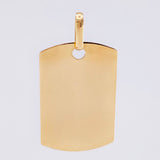 Dije Placa Rectangular Ovalada 1.5gr / 3cm / 26*18mm Oro Amarillo 18K *