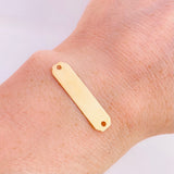 Herraje Placa Rectangular Octagonal 0.8gr / 3cm / Oro Amarillo 18K