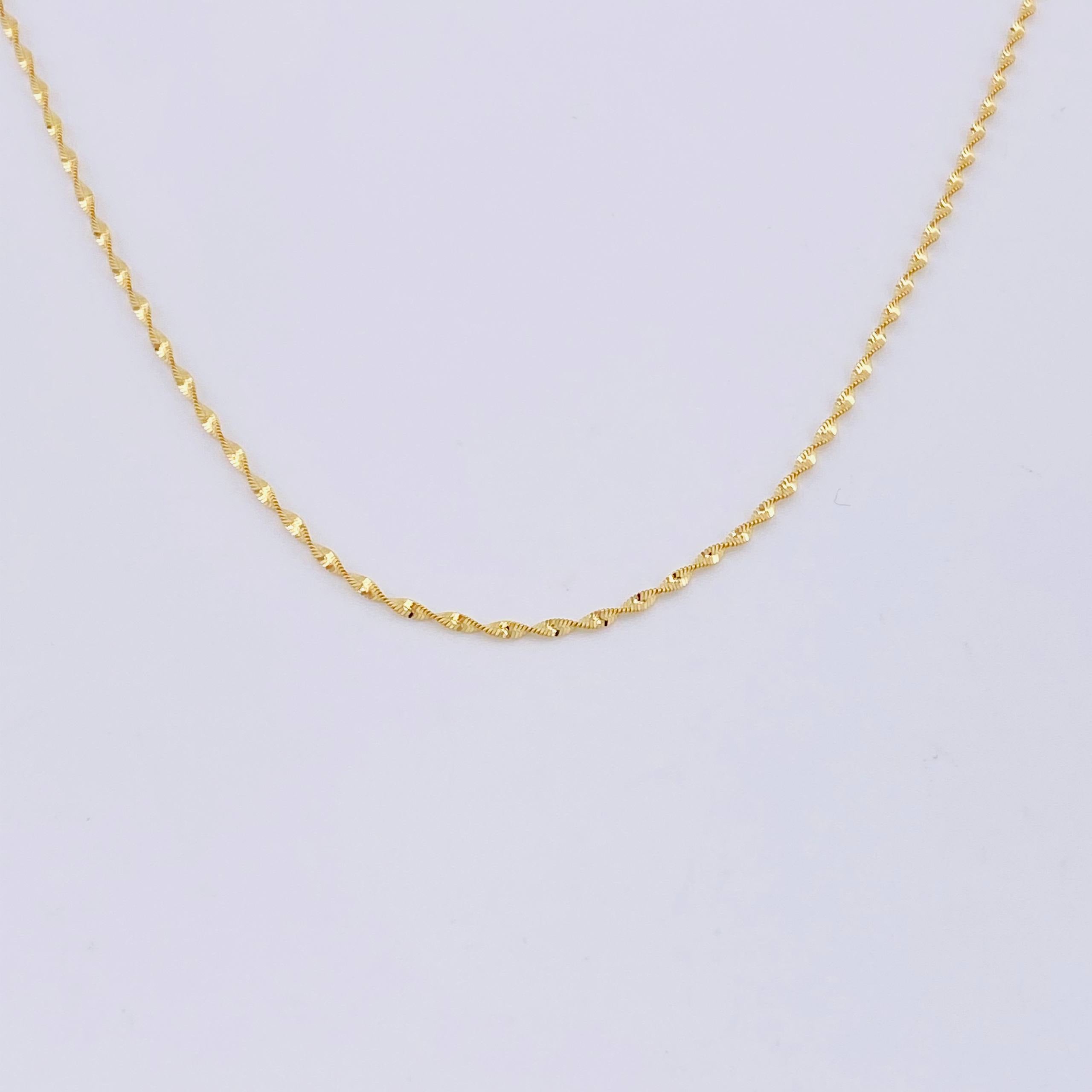 Cadena Espirar Bordeada 3.05gr / 50cm / 1.5mm Oro Amarillo 18K