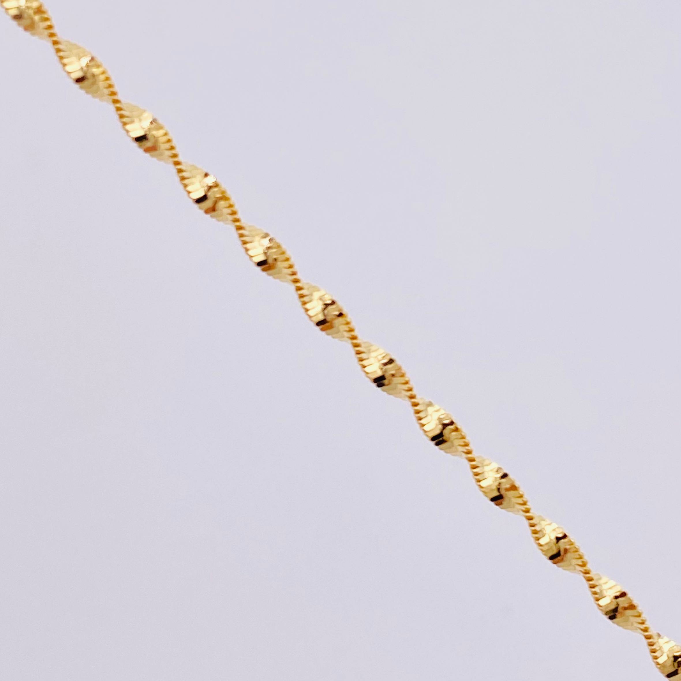 Cadena Espirar Bordeada 3.05gr / 50cm / 1.5mm Oro Amarillo +3 18K