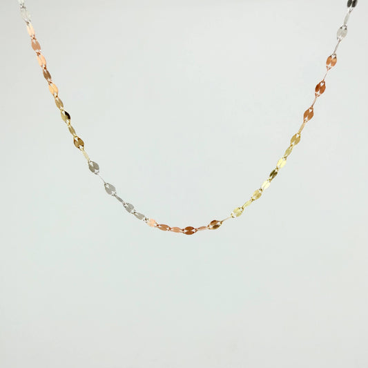 Cadena Flor Espejo 0.8 g / 50 cm / 1.1 mm Tres Oros 18K