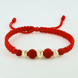 Pulsera Roja Neo Rayado 3und / 5mm-6mm Oro Amarillo 18K ©