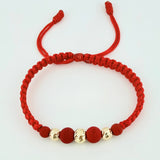 Pulsera Roja Neo Rayado 3und / 5mm-6mm Oro Amarillo 18K ©