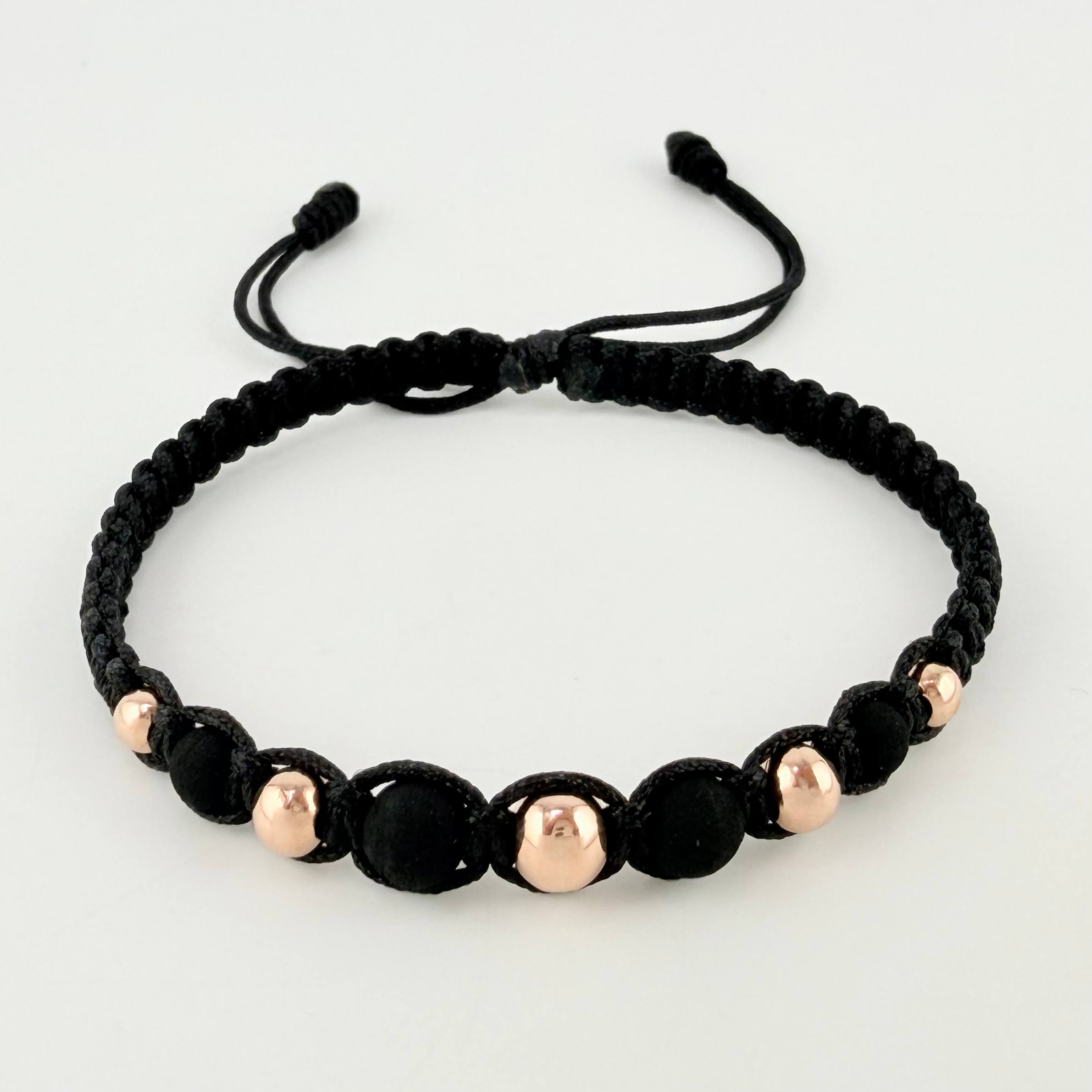 Pulsera Negra Penta Neo 5und / 4mm-6mm Oro Rosa 18K ©