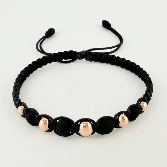 Pulsera Negra Penta Neo 5und / 4mm-6mm Oro Rosa 18K ©