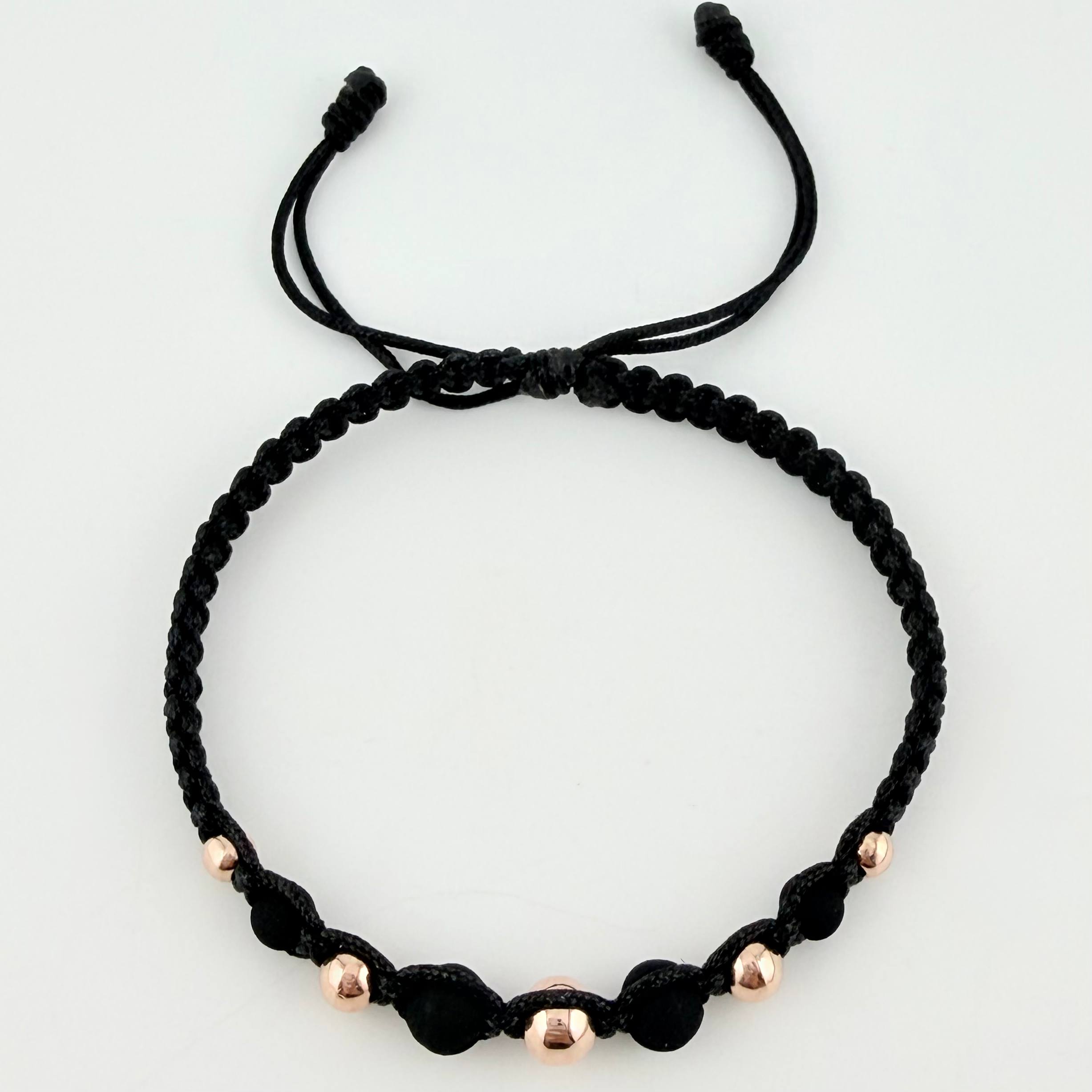 Pulsera Negra Penta Neo 5und / 4mm-6mm Oro Rosa 18K ©