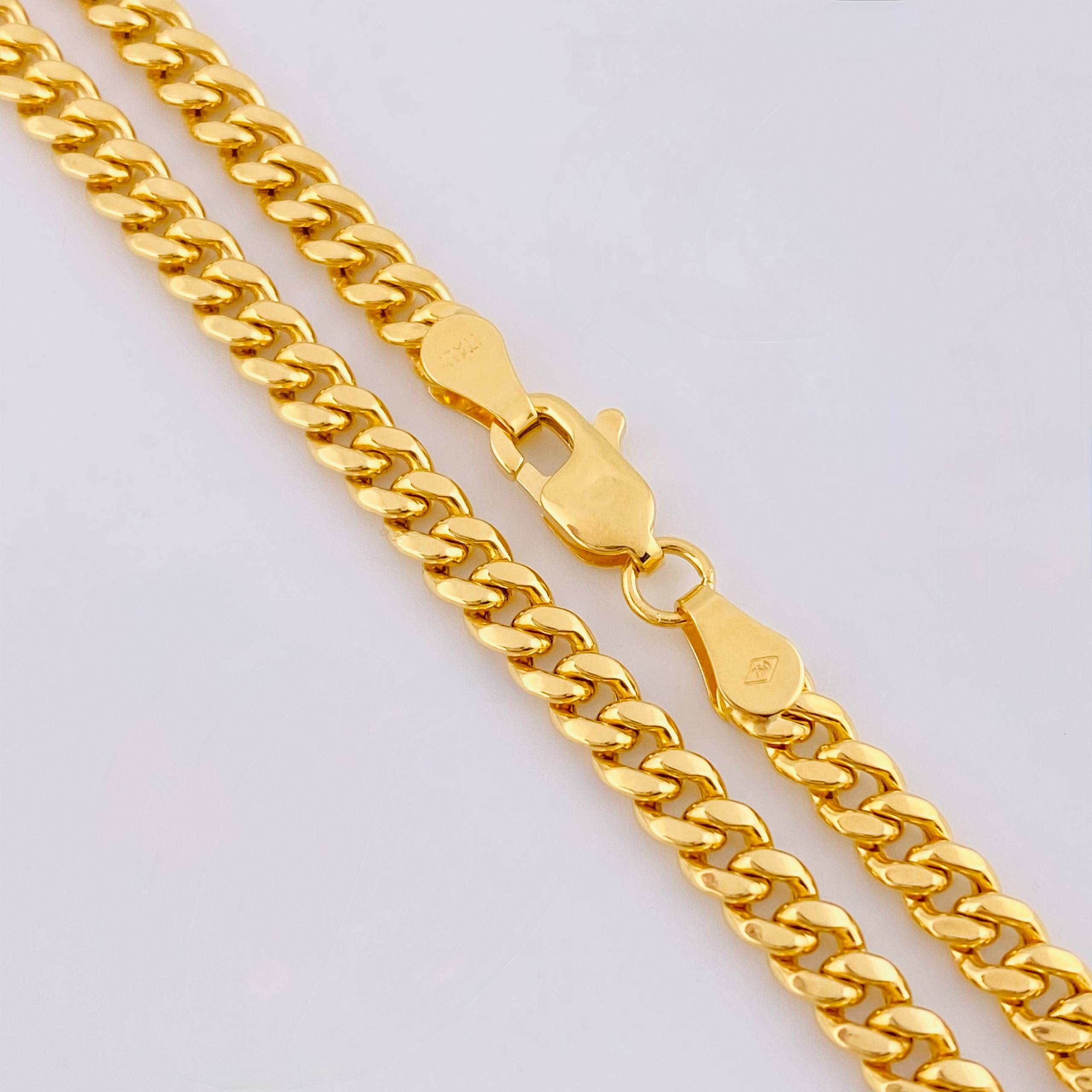 Cadena Cubana 8.25gr / 60cm / 3.75mm Oro Amarillo +1 18K ©