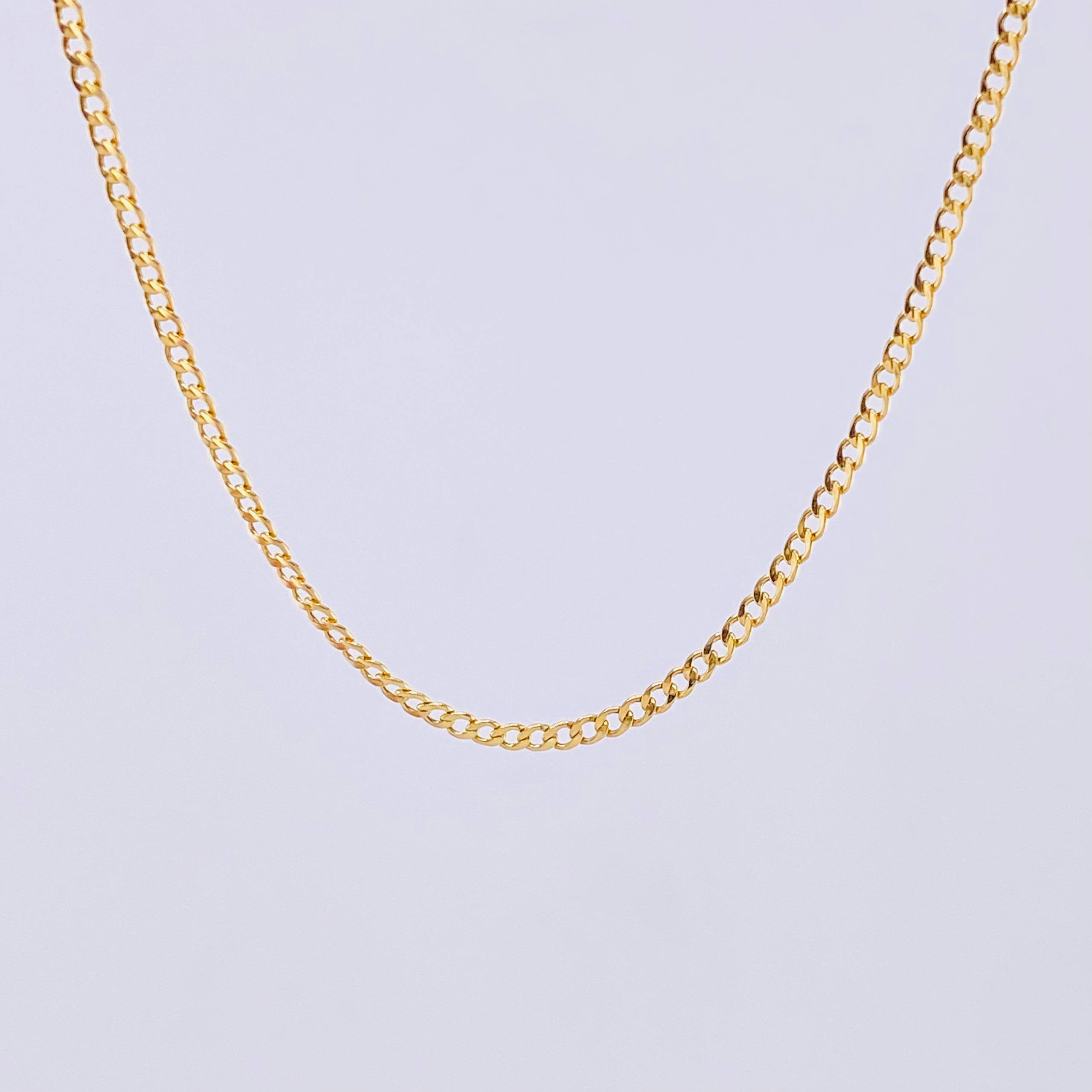 Cadena Cubana 3.2gr / 60cm / 2.6mm Oro Amarillo +1 18K *