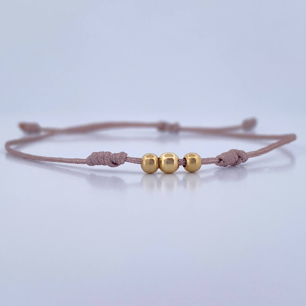 Pulsera Nude Bolas 0.15gr / 3mm Lisas Oro Amarillo 18K (A.C)