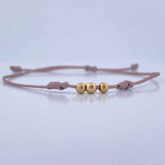 Pulsera Nude Bolas 0.15gr / 3mm Lisas Oro Amarillo 18K (A.C)