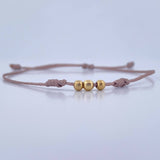 Pulsera Nude Bolas 0.15gr / 3mm Lisas Oro Amarillo 18K (A.C)