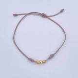 Pulsera Nude Bolas 0.15gr / 3mm Lisas Oro Amarillo 18K (A.C)